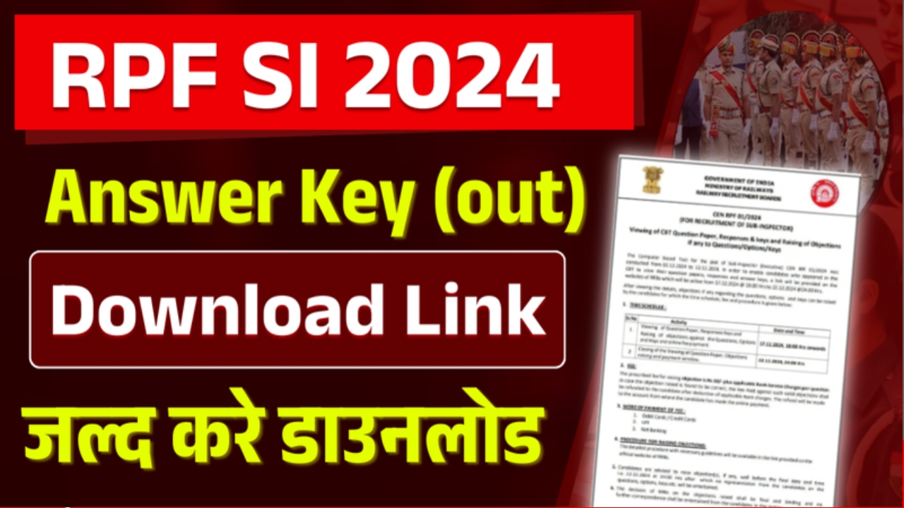 RPF SI Answer Key Download